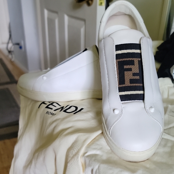Fendi White Slip-On Sneakers - Picture 1 of 12